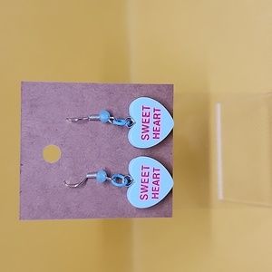 Valentine Blue "Sweet Heart" Conversation heart earrings